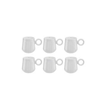 Shaze Coffee/Tea Mugs Set of 6 (White)