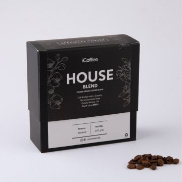 Perspective view of iCoffee House Blend CB2 250grams