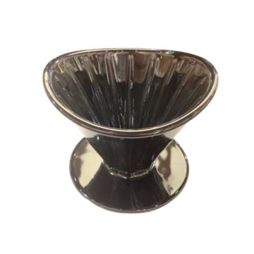 Perspective view of Spirit Curve 2 Cup Coffee Dripper in Black